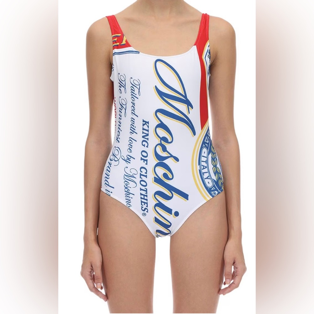 Rare MOSCHINO COUTURE NWT Moschino X Budweiser swimsuit